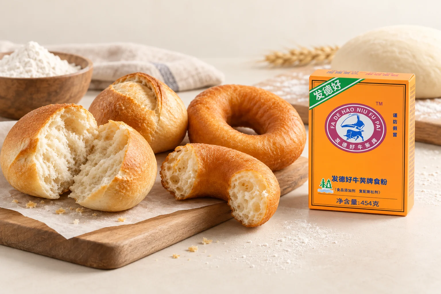 Compound Sodium Bicarbonate product packaging and food application